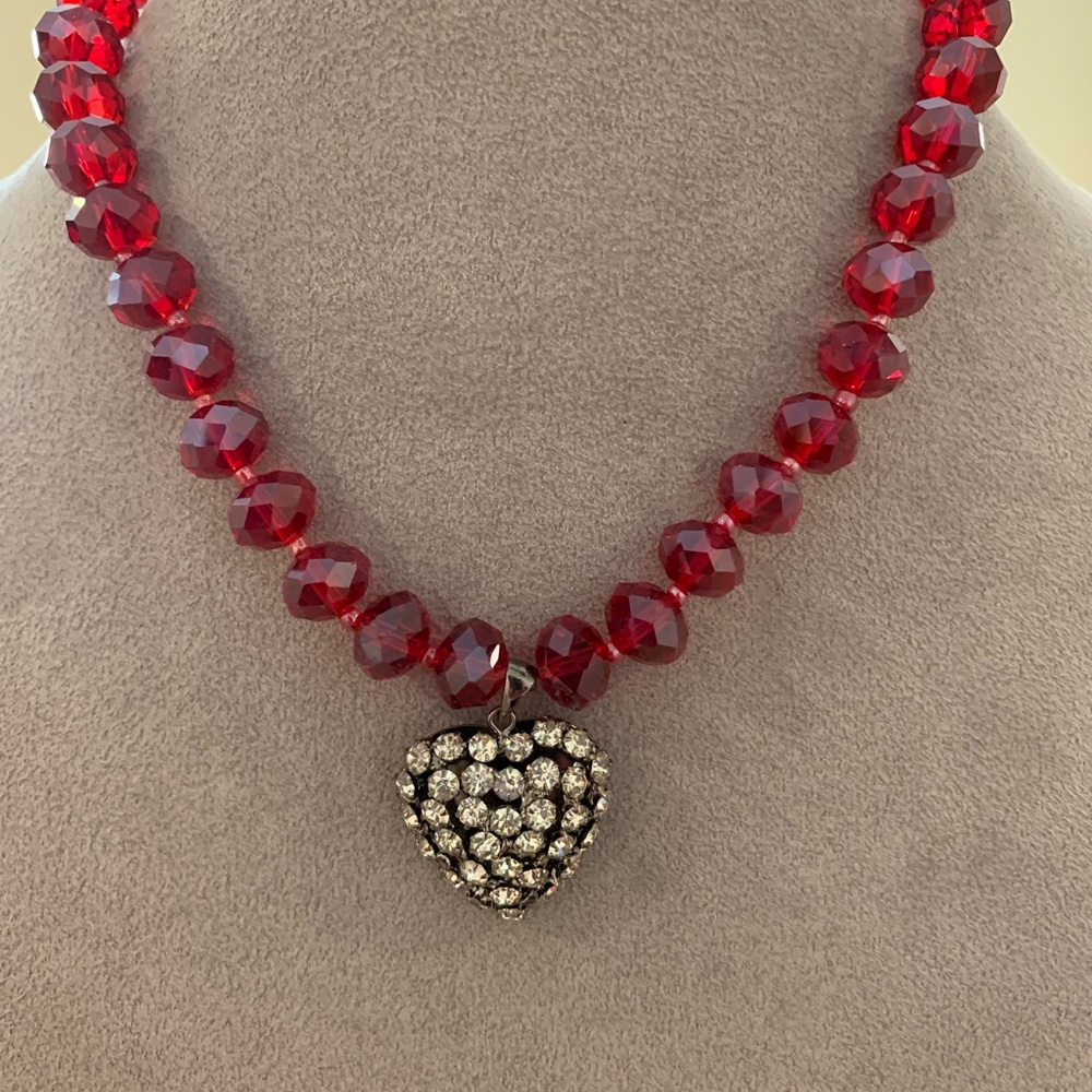 Rhinestone Heart Necklace